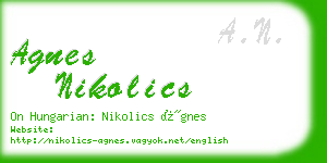 agnes nikolics business card